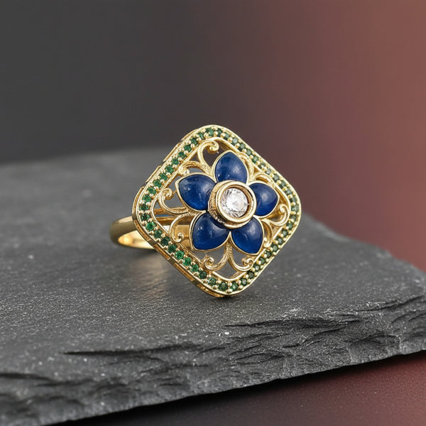 228439 Antique Adjustable Ring With Carat Gold Plating