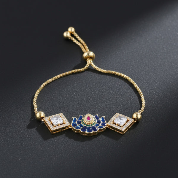 228442 Antique Adjustable Bracelet With Carat Gold Plating