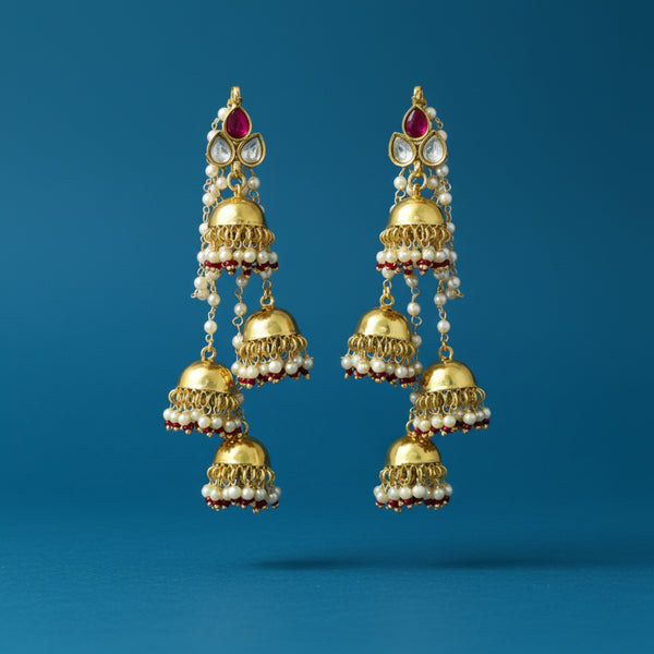 228460 Antique Moti Earring With Gold Plating