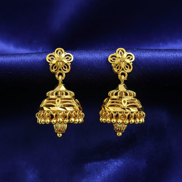 228471 Antique Jhumki With Gold Plating