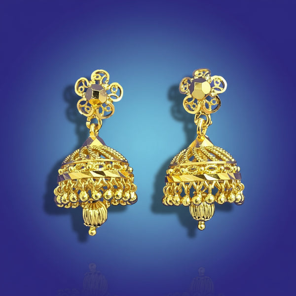 228472 Antique Jhumki With Gold Plating