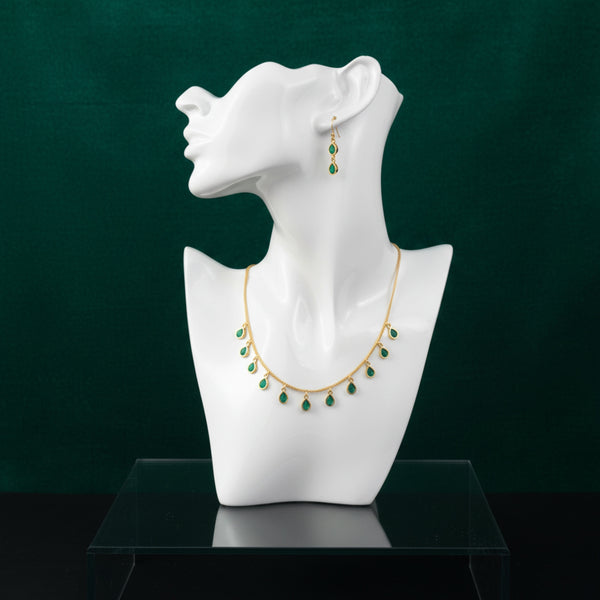 228505 Antique Classic Necklace Set With Matte Gold Plating