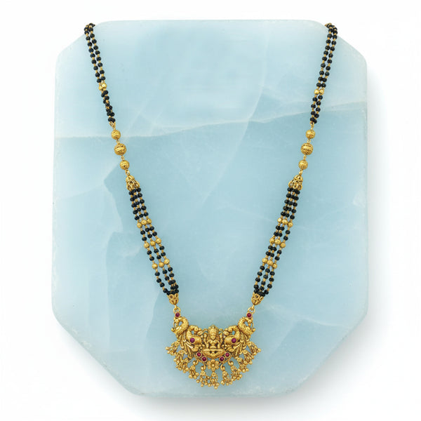 228550 Antique Classic Mangalsutra With Matte Gold Plating
