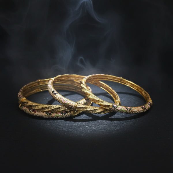 228585 Antique Classic Bangles With Matte Gold Plating