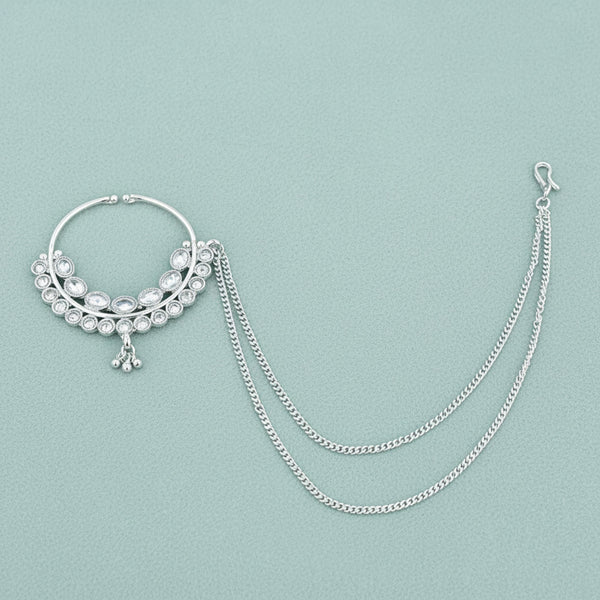 228662 Antique Pressing Nose Ring With Rhodium Plating