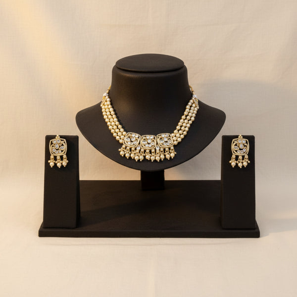 228708 Antique Choker Necklace Set With Gold Plating