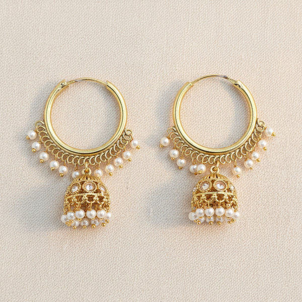 228739 Antique Jhumki With Gold Plating