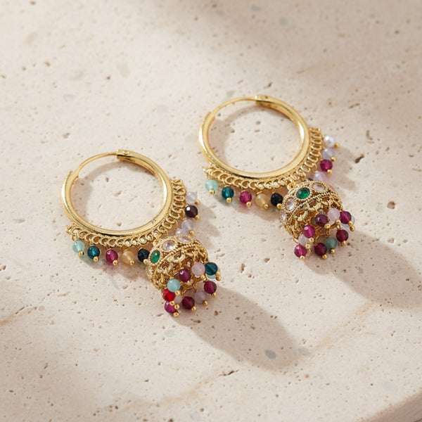 228772 Antique Jhumki With Gold Plating