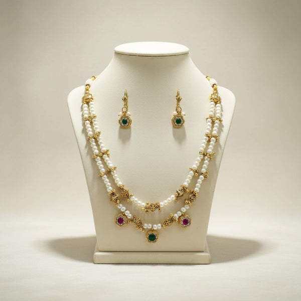228786 Antique Mala Necklace With Gold Plating