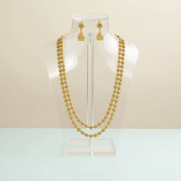 228806 Antique Mala Necklace Set With Gold Plating