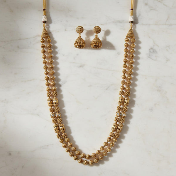 228809 Antique Mala Necklace Set With Gold Plating