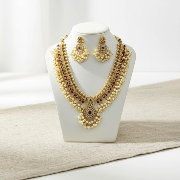 228812 Antique Moti Necklace With Gold Plating