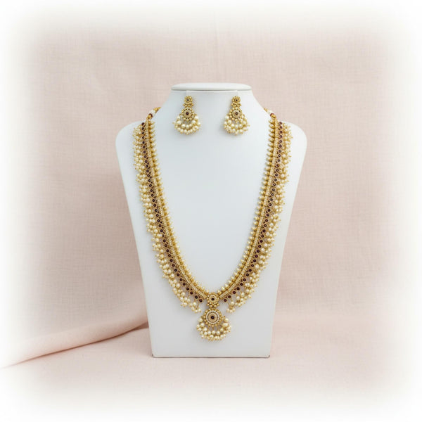 228814 Antique Long Necklace With Gold Plating