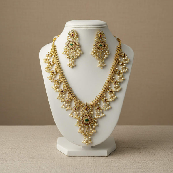 228815 Antique Moti Necklace With Gold Plating