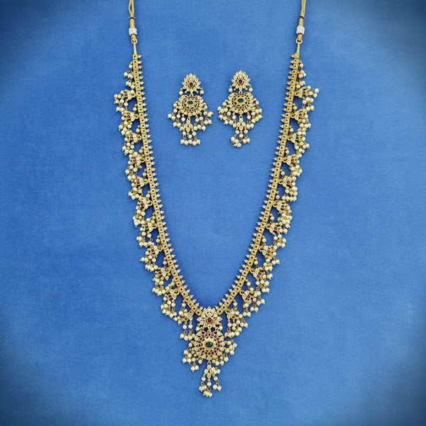 228816 Antique Moti Necklace With Gold Plating