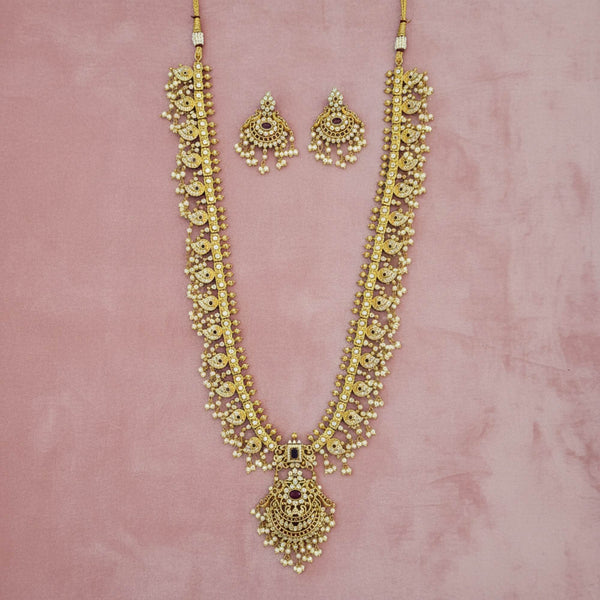 228823 Antique Long Necklace With Gold Plating