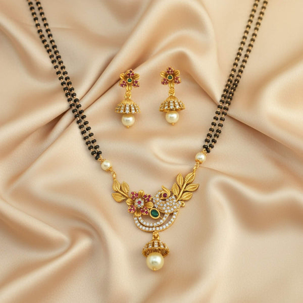 228824 Antique Moti Mangalsutra With Gold Plating