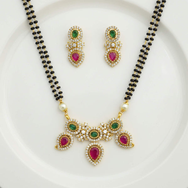 228826 Antique Moti Mangalsutra With Gold Plating