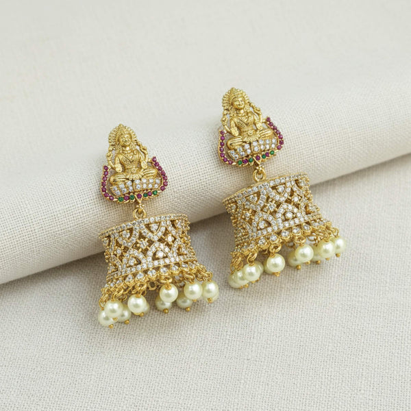 228828 Antique Jhumki With Gold Plating