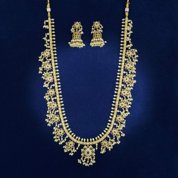 228845 Antique Long Necklace With Gold Plating