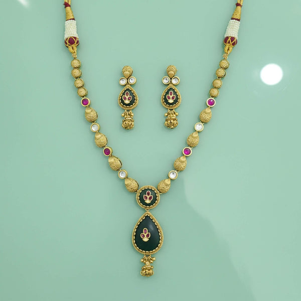 228863 Antique Classic Necklace With Matte Gold Plating