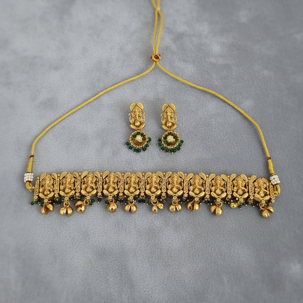 228869 Antique Choker Necklace With Gold Plating