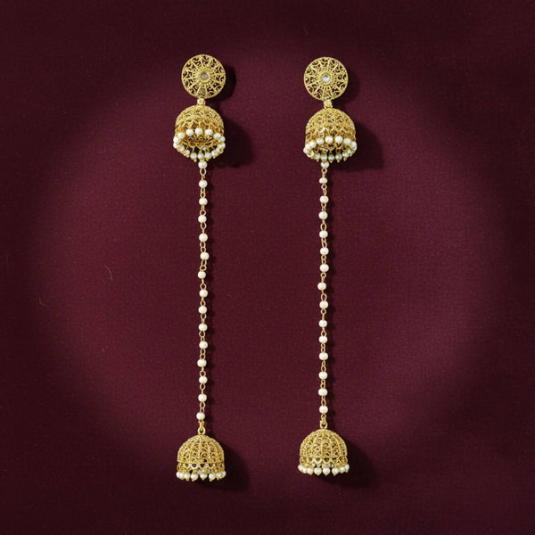 228907 Antique Kashmiri Jhumki With Gold Plating