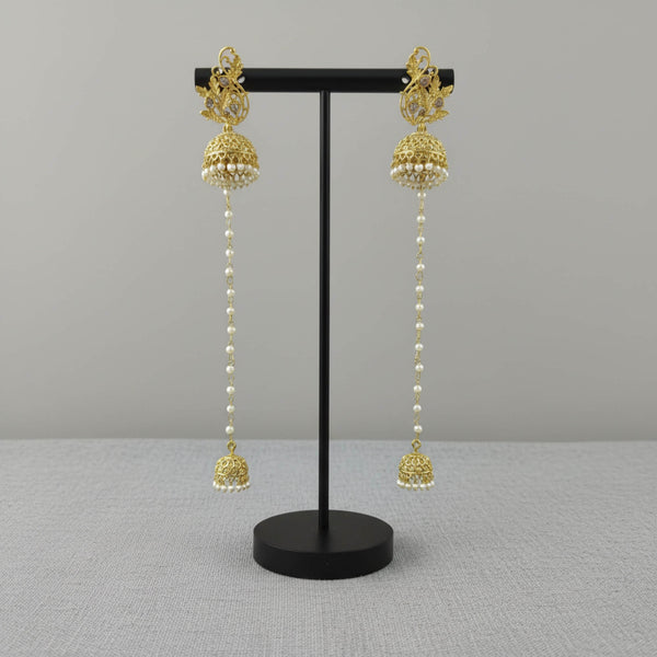 228911 Antique Kashmiri Jhumki With Gold Plating