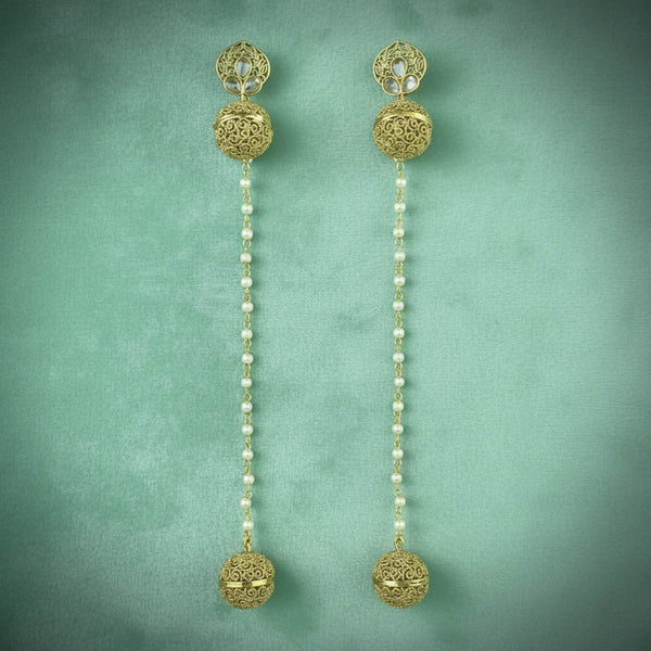 228916 Antique Kashmiri Jhumki With Gold Plating