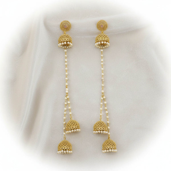 228918 Antique Kashmiri Jhumki With Gold Plating