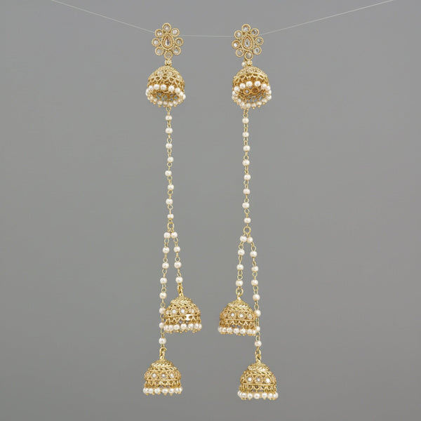 228919 Antique Kashmiri Jhumki With Gold Plating