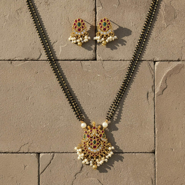 228957 Antique Moti Mangalsutra With Gold Plating