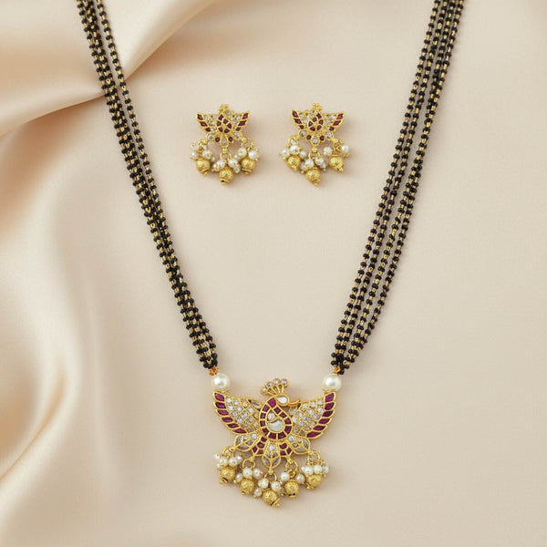 228958 Antique Classic Mangalsutra With Gold Plating