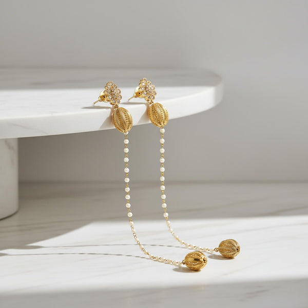 229023 Antique Moti Earring With Gold Plating