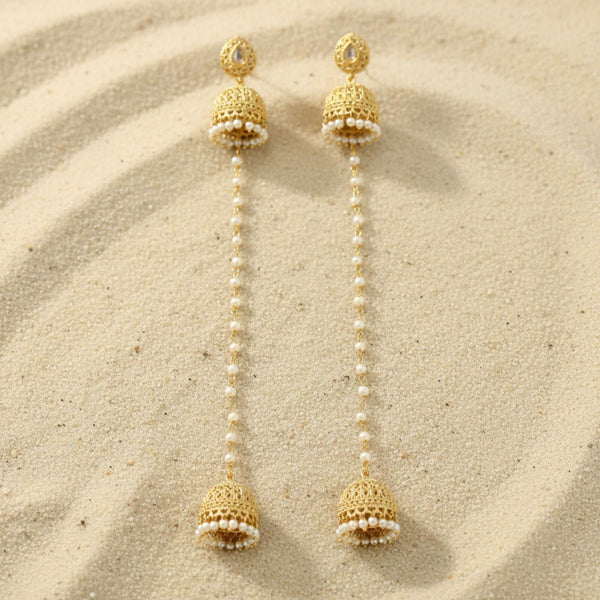 229025 Antique Kashmiri Jhumki With Gold Plating