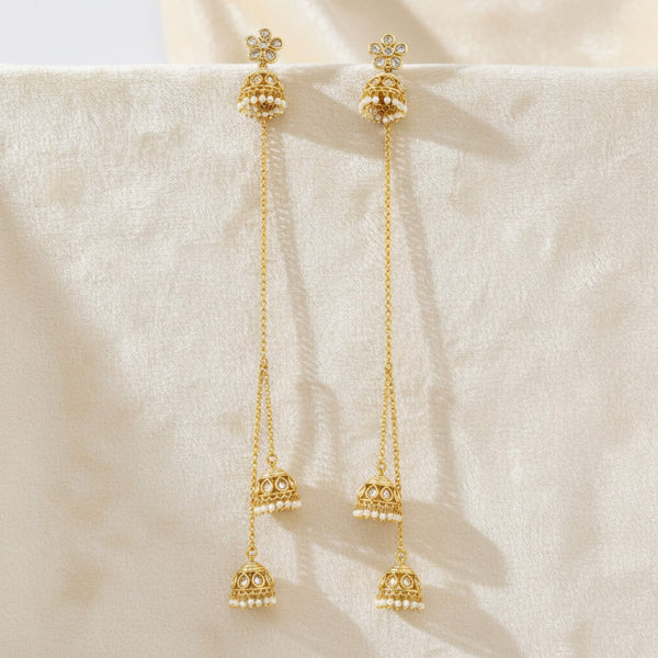 229026 Antique Kashmiri Jhumki With Gold Plating