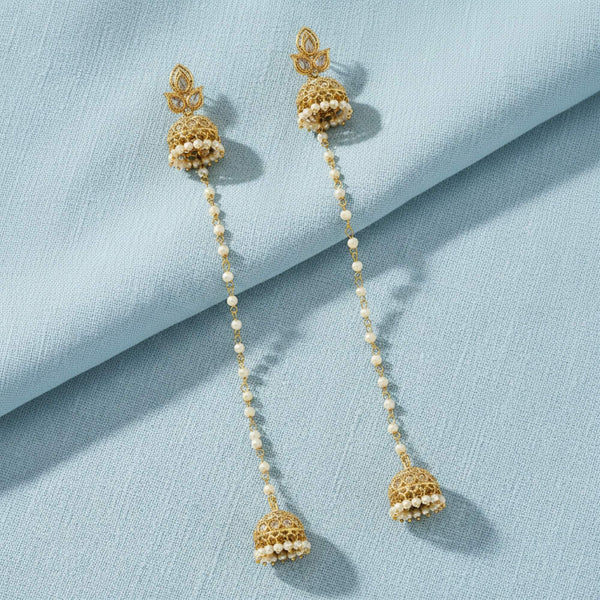 229027 Antique Kashmiri Jhumki With Gold Plating