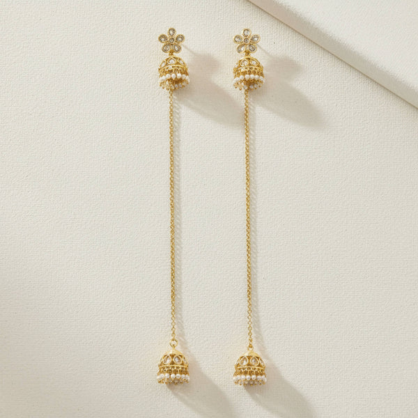 229028 Antique Kashmiri Jhumki With Gold Plating