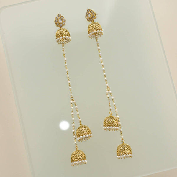 229030 Antique Kashmiri Jhumki With Gold Plating