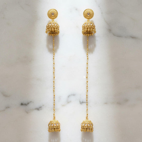 229031 Antique Kashmiri Jhumki With Gold Plating