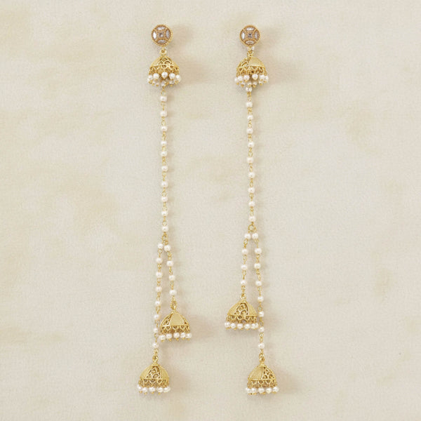 229041 Antique Kashmiri Jhumki With Gold Plating