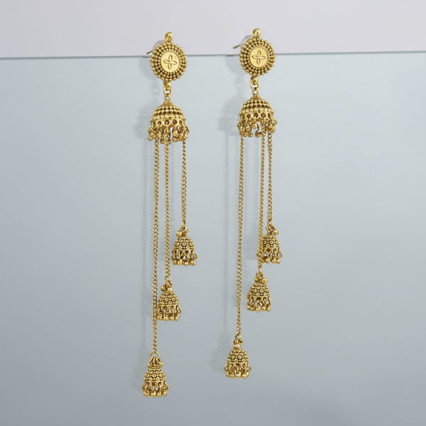 229183 Antique Kashmiri Jhumki With Gold Plating
