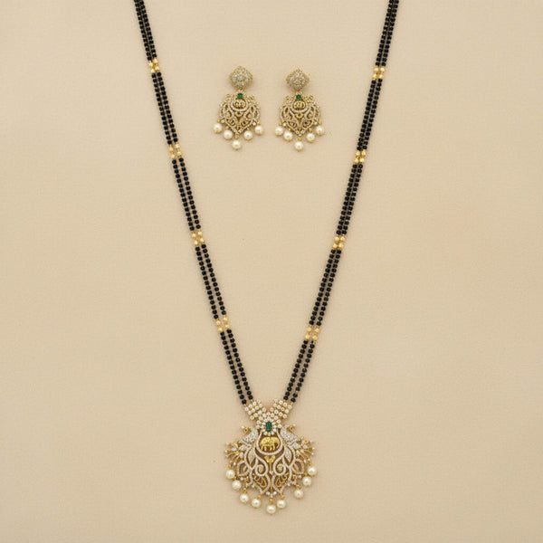 229193 Antique Moti Mangalsutra With Gold Plating