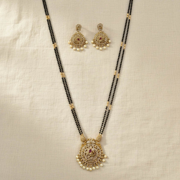 229195 Antique Moti Mangalsutra With Gold Plating