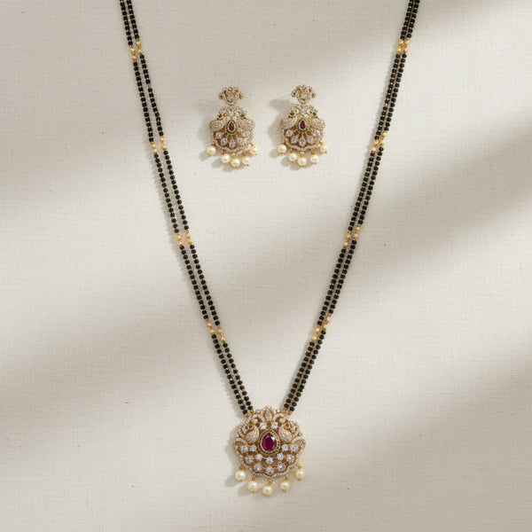 229196 Antique Moti Mangalsutra With Gold Plating