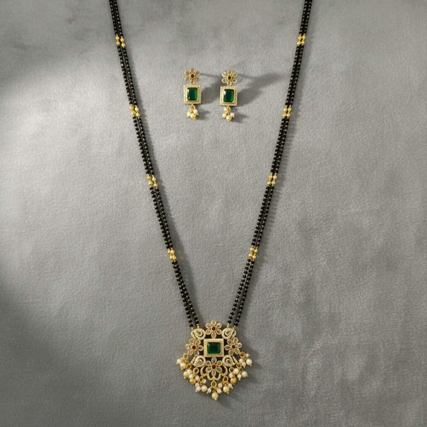 229197 Antique Moti Mangalsutra With Gold Plating