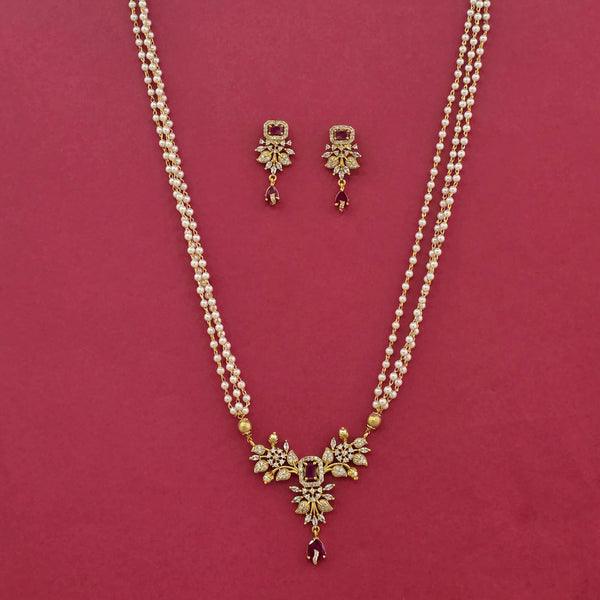 229198 Antique Moti Pendant Set With Gold Plating