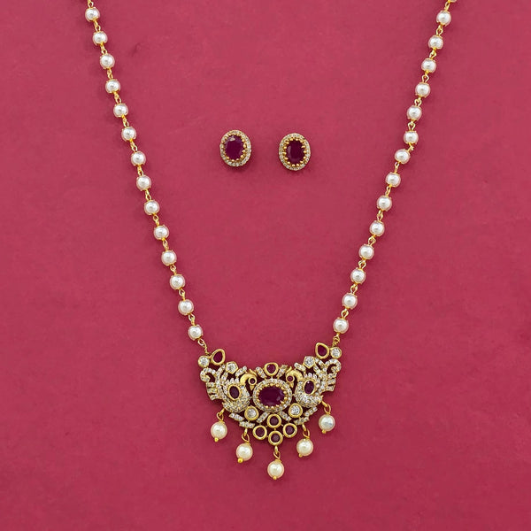 229199 Antique Moti Pendant Set With Gold Plating
