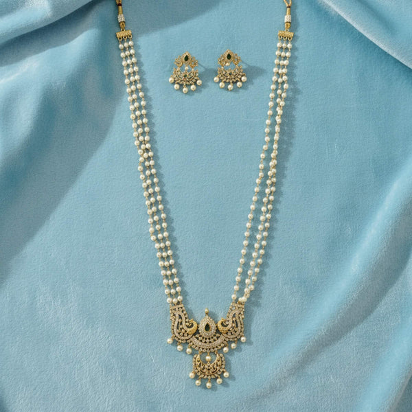 229200 Antique Moti Pendant Set With Gold Plating