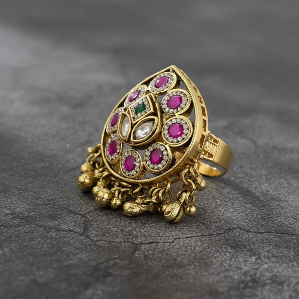 229214 Antique Adjustable Ring With Gold Plating